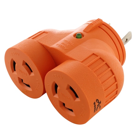 Ac Works Plug Adapter, L6-30R, L6-30P, L6-30P, L6-30P, Orange ADVL630L630